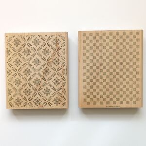 Stampin' Up RETIRED Large Background Stamps - Handstitched & Checkerboard - 4x6‎